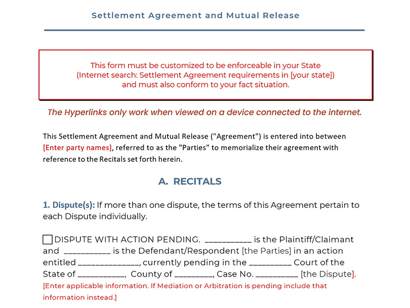 Settlement Agreement and Mutual Release